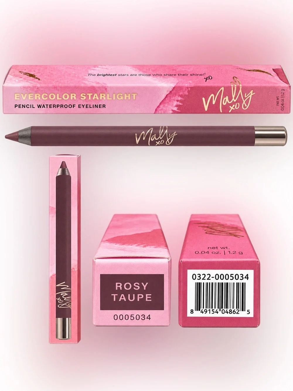 Mally Evercolor Starlight Waterproof Eyeliner Rosy Taupe NEW Discontinued